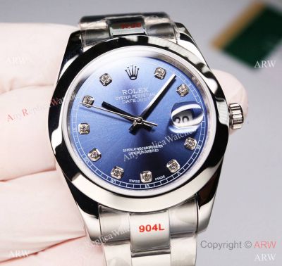 Swiss Quality Rolex Datejust II Citizen Oystersteel Azzurro-blue with Diamonds